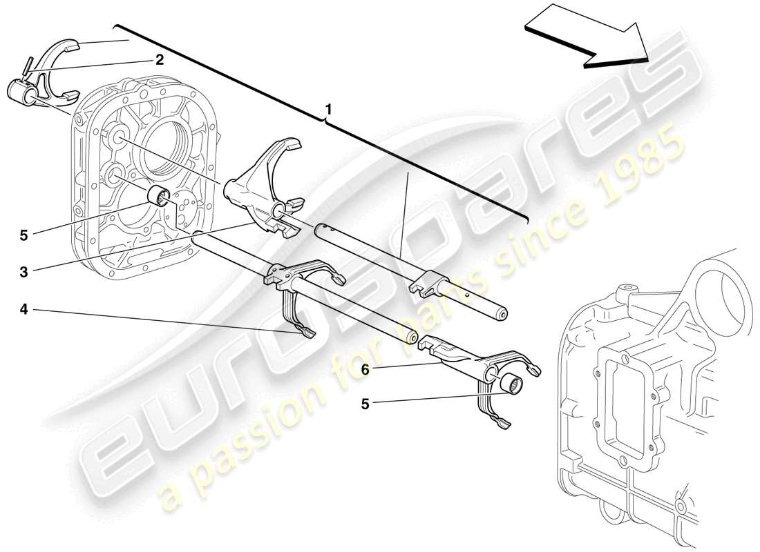 ferrari f430 scuderia spider 16m (rhd) internal gearbox controls parts diagram