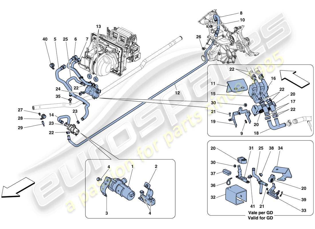 ferrari 458 speciale aperta (europe) ac system - water parts diagram