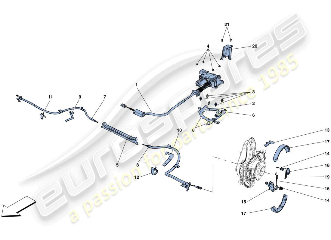 ferrari gtc4 lusso t (usa) parking brake control part diagram