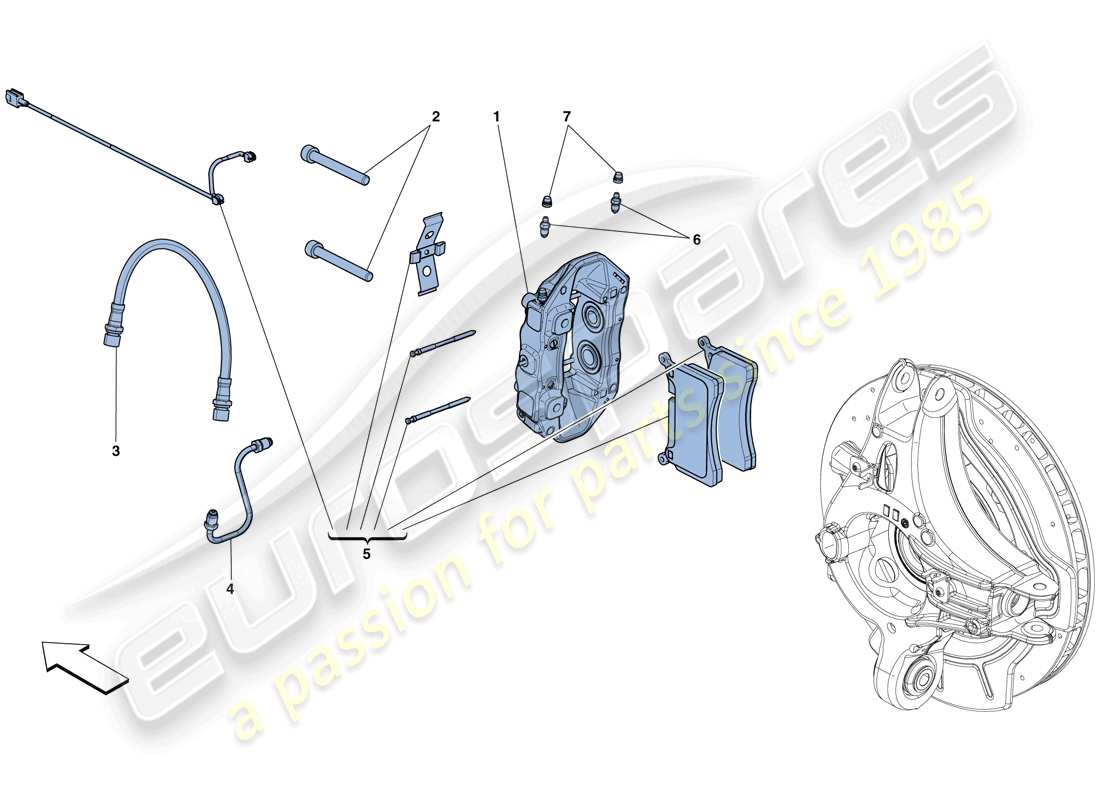 ferrari gtc4 lusso t (usa) rear brake callipers part diagram