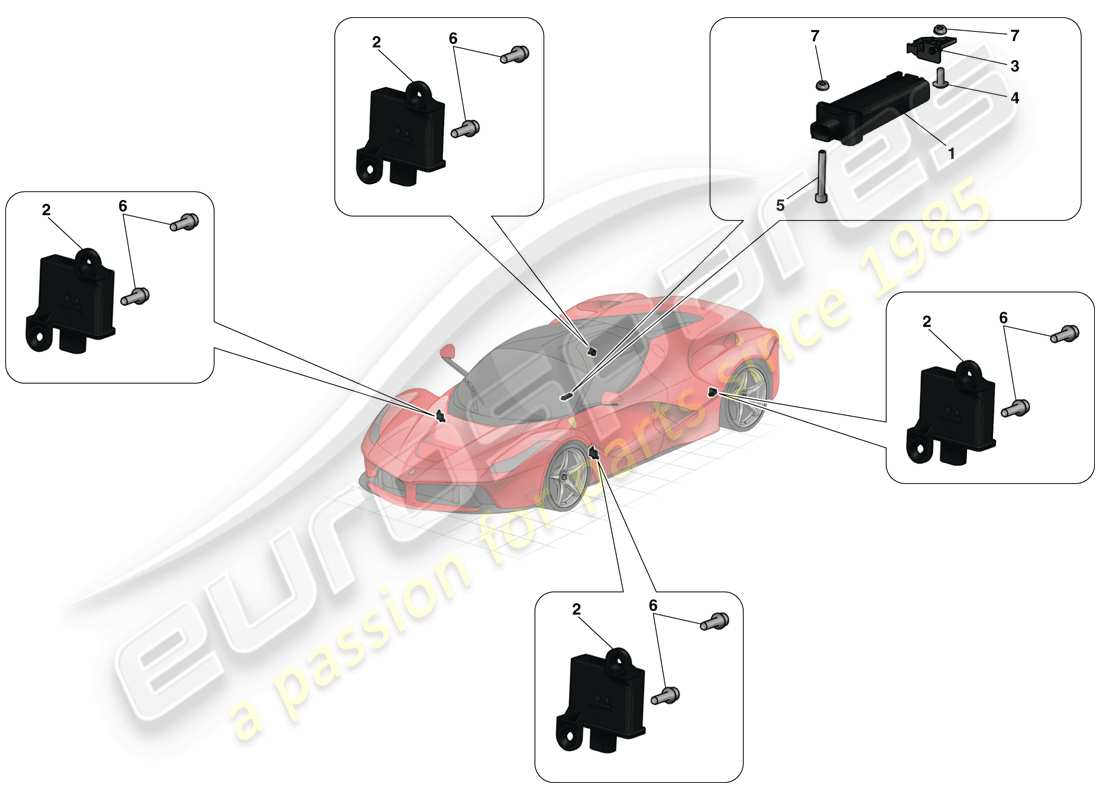 ferrari laferrari (usa) tyre pressure monitoring system part diagram