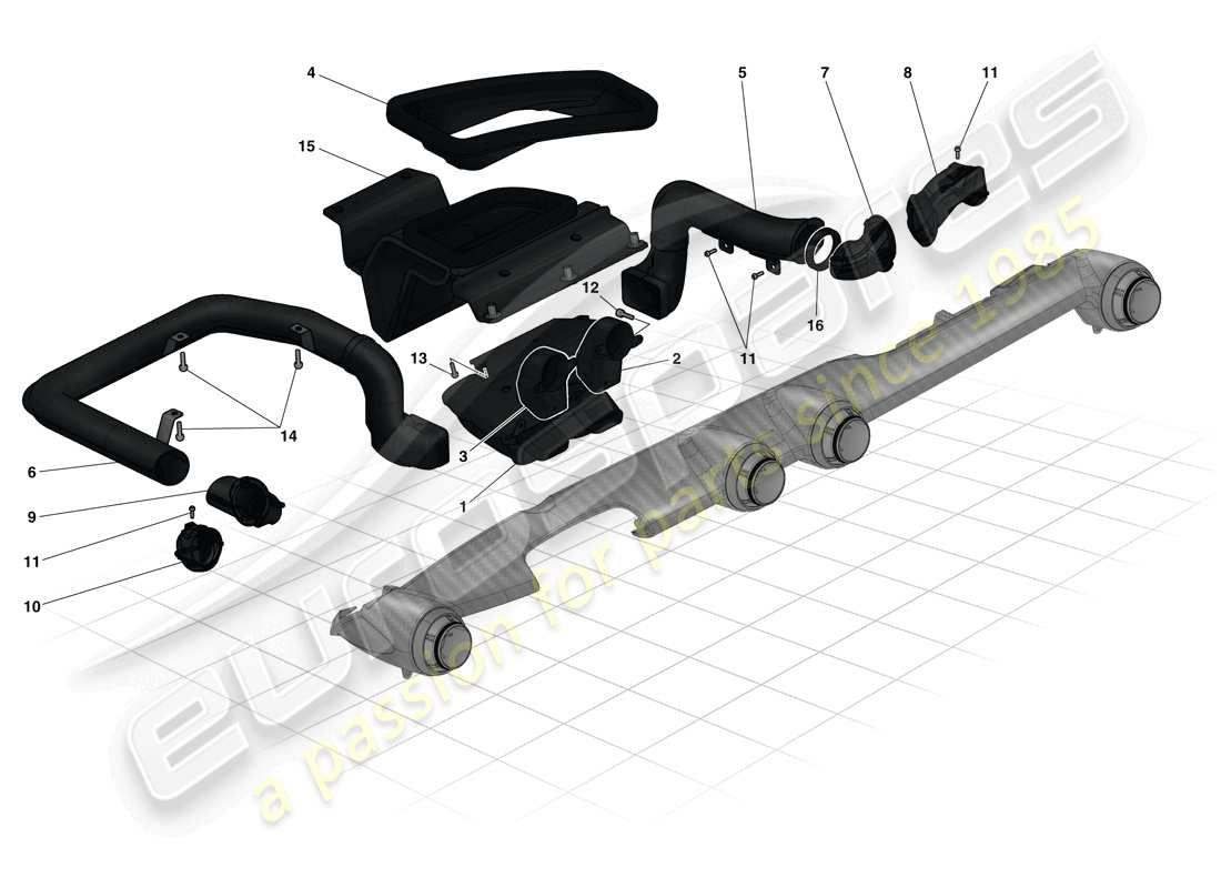 ferrari laferrari (usa) dashboard air ducts parts diagram