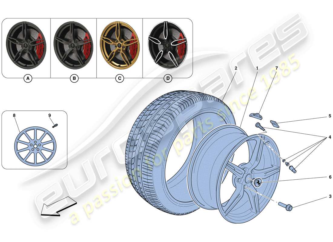 ferrari 458 speciale aperta (usa) wheels part diagram