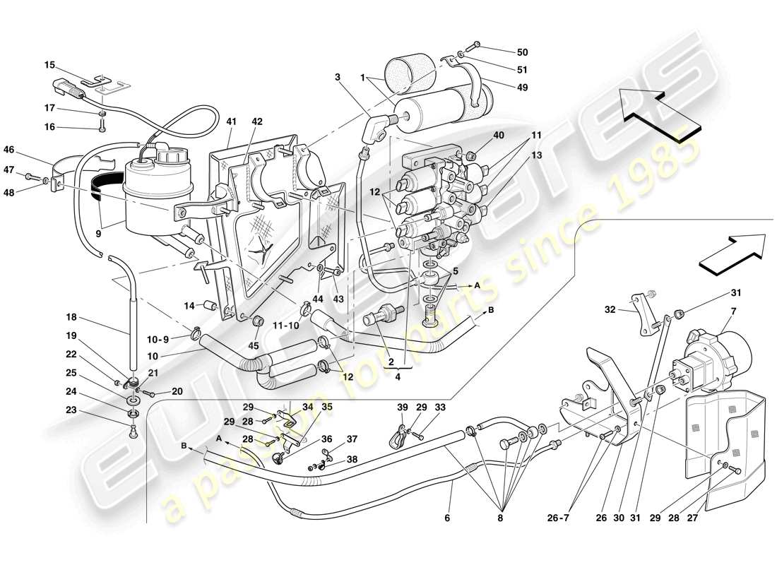 ferrari 599 gto (europe) power unit and tank part diagram