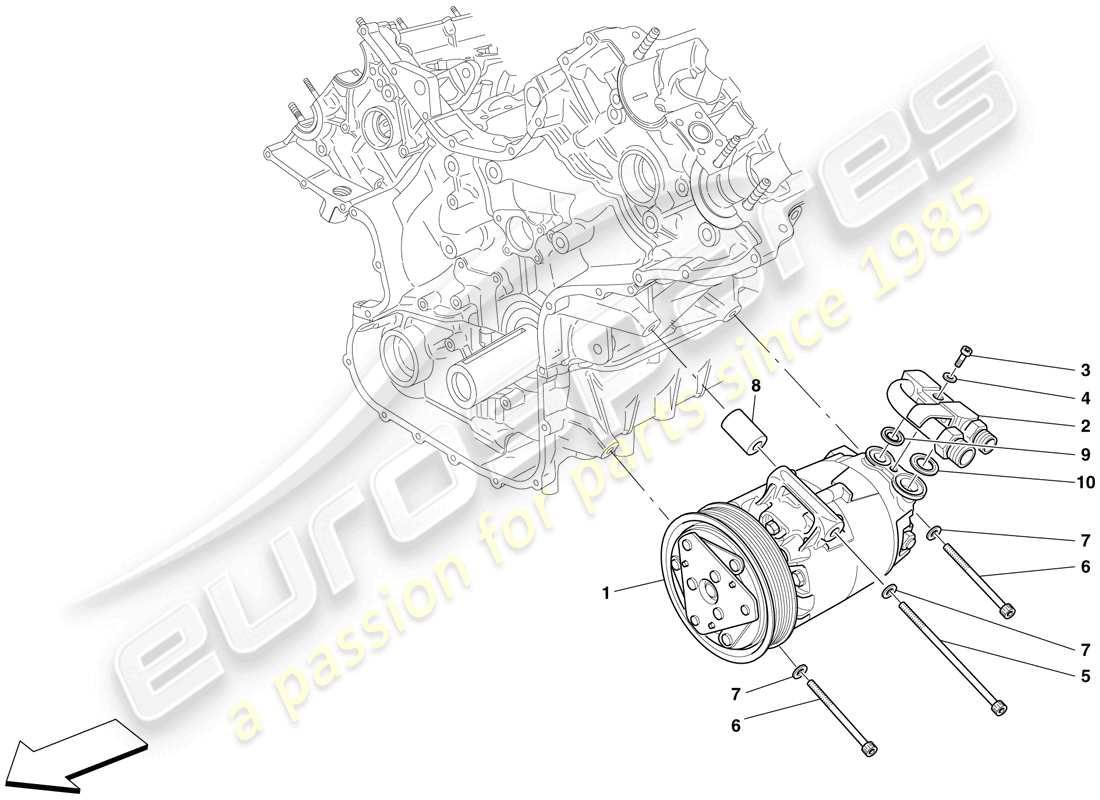 ferrari f430 scuderia (usa) ac system compressor part diagram