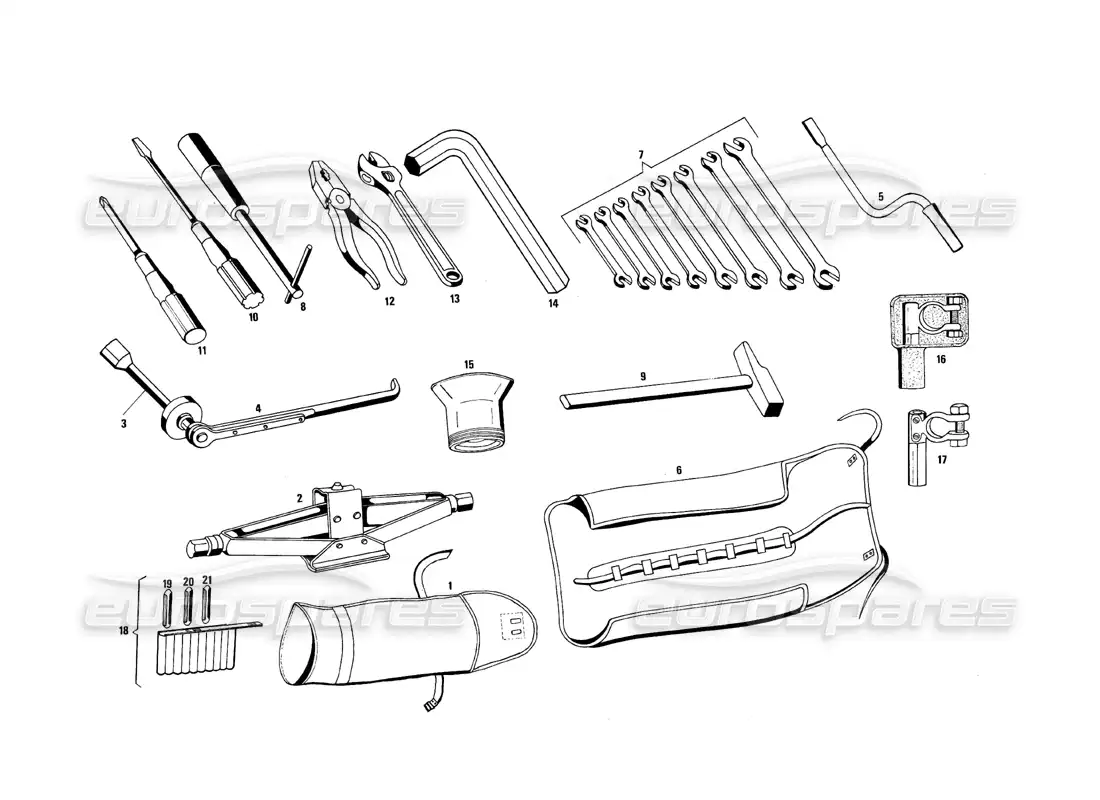 maserati qtp.v8 4.9 (s3) 1979 tools parts diagram