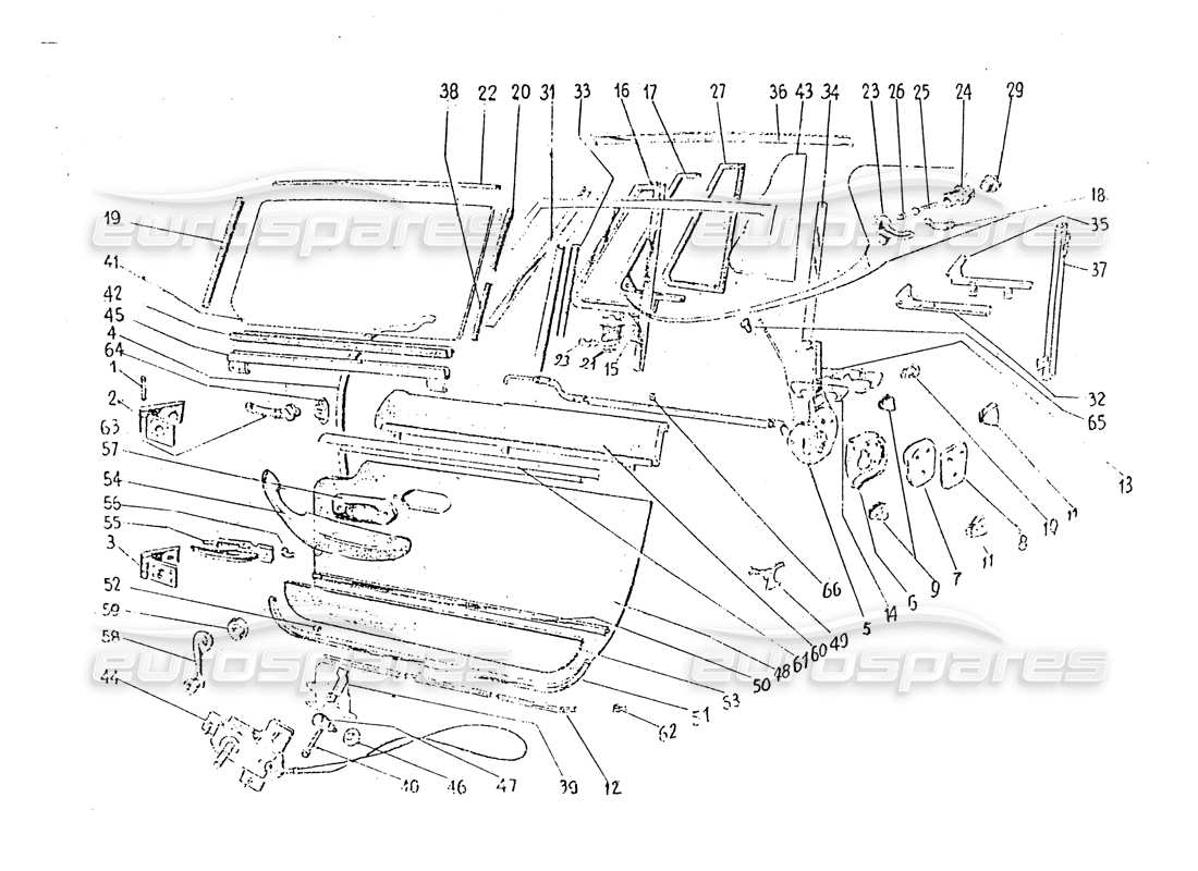 ferrari 330 gt 2+2 (coachwork) inner door trims (edition 1 + 2) parts diagram