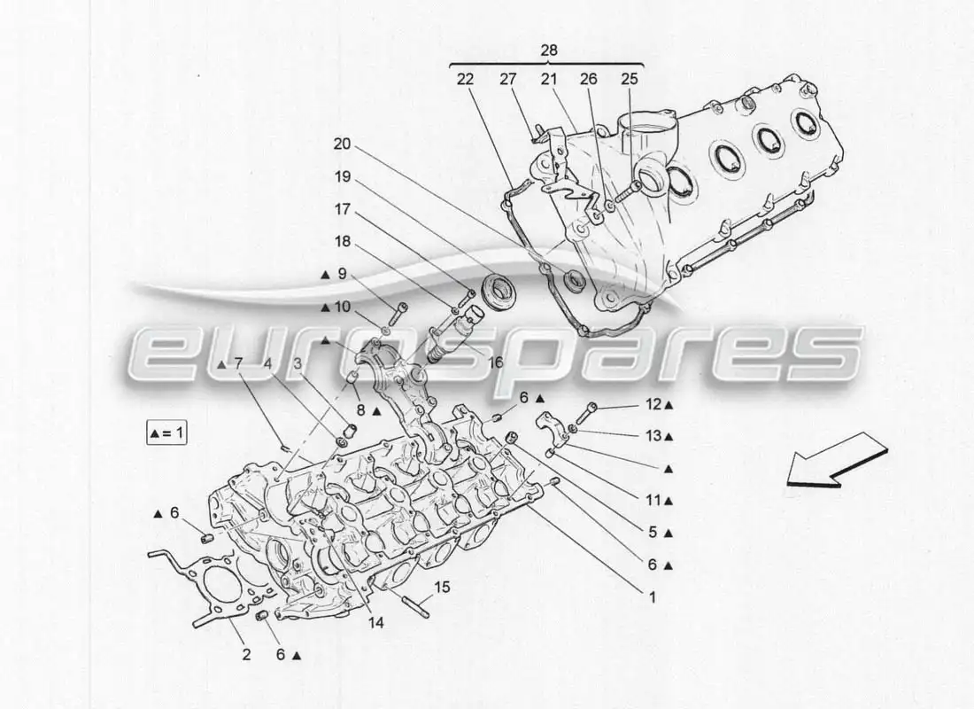 maserati grancabrio mc centenario cylinder head lh parts diagram