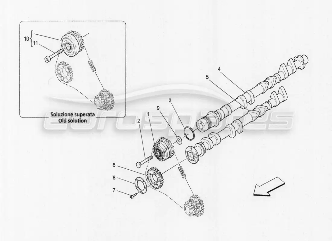 maserati granturismo special edition rh cylinder head camshafts parts diagram