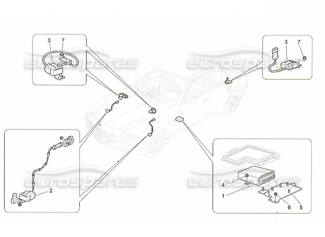 maserati qtp. (2010) 4.2 electronic control (suspension) parts diagram