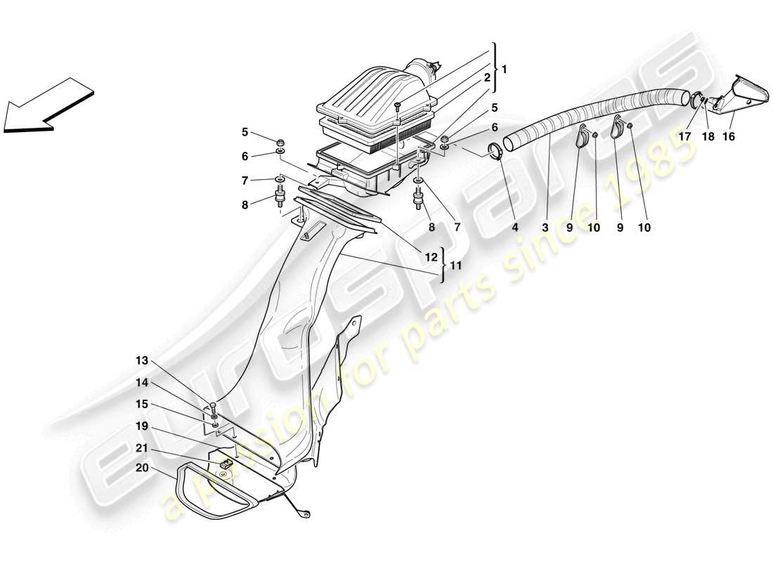 ferrari 599 sa aperta (europe) air intake part diagram