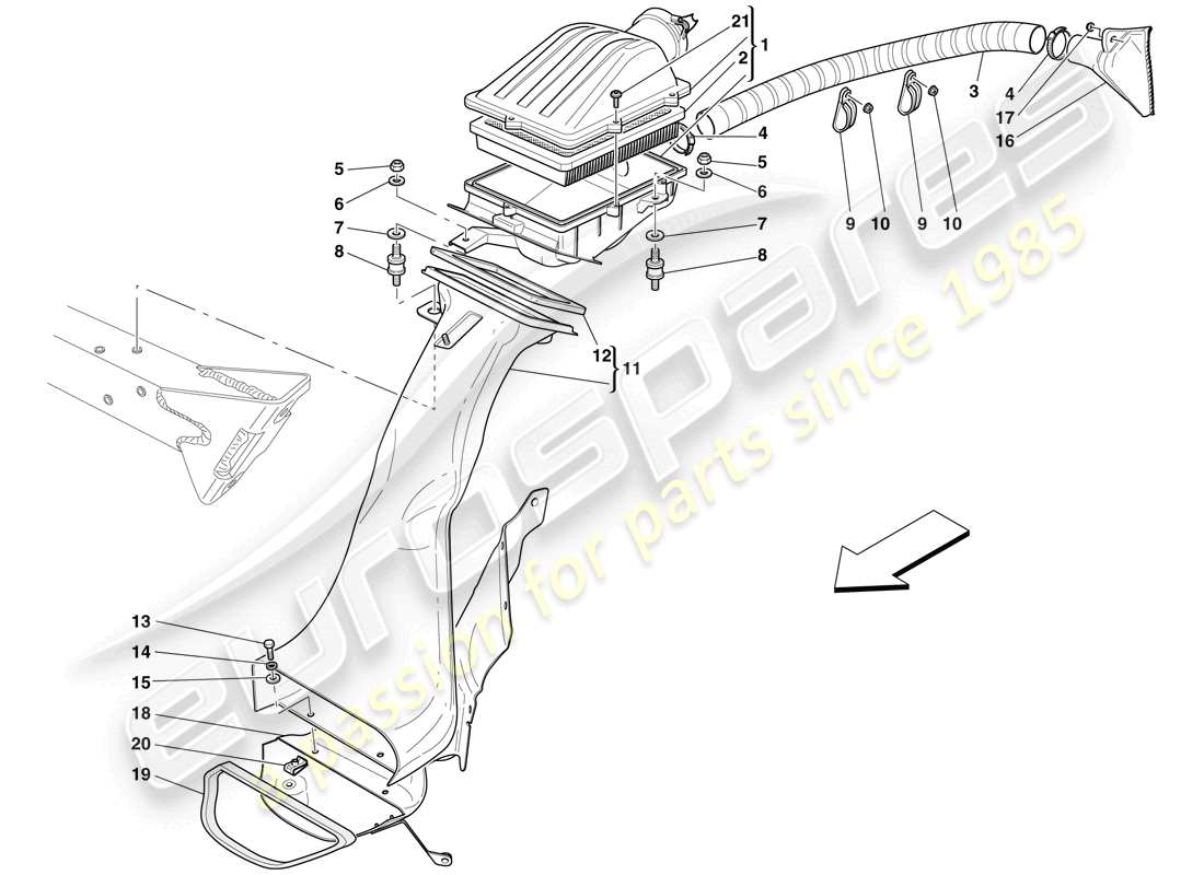 ferrari 599 gtb fiorano (rhd) air intake part diagram