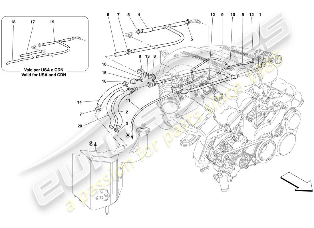 ferrari 599 sa aperta (europe) blow-by system part diagram