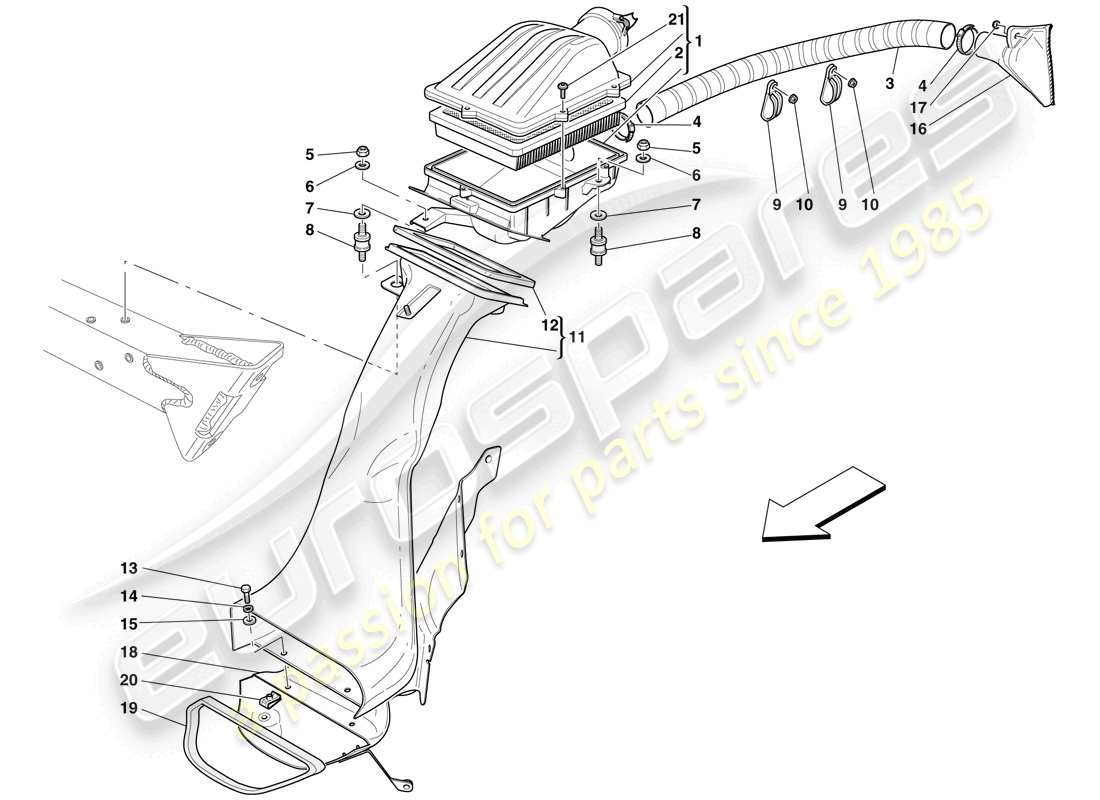 ferrari 599 gtb fiorano (europe) air intake parts diagram