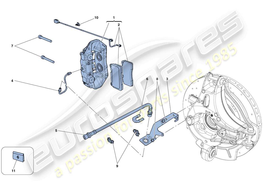 ferrari california t (rhd) rear brake callipers parts diagram