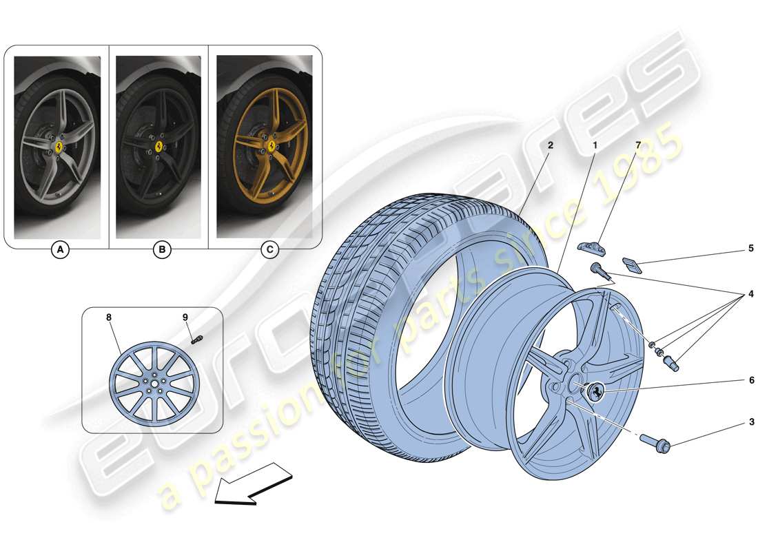 ferrari 458 speciale (europe) wheels part diagram