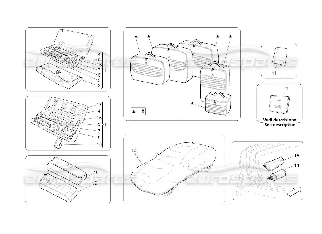 maserati qtp. (2007) 4.2 auto accessories provided parts diagram