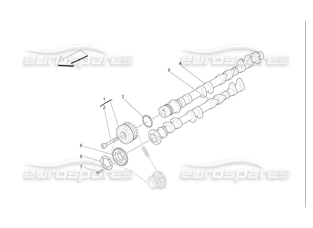 maserati qtp. (2007) 4.2 auto rh cylinder head camshafts parts diagram