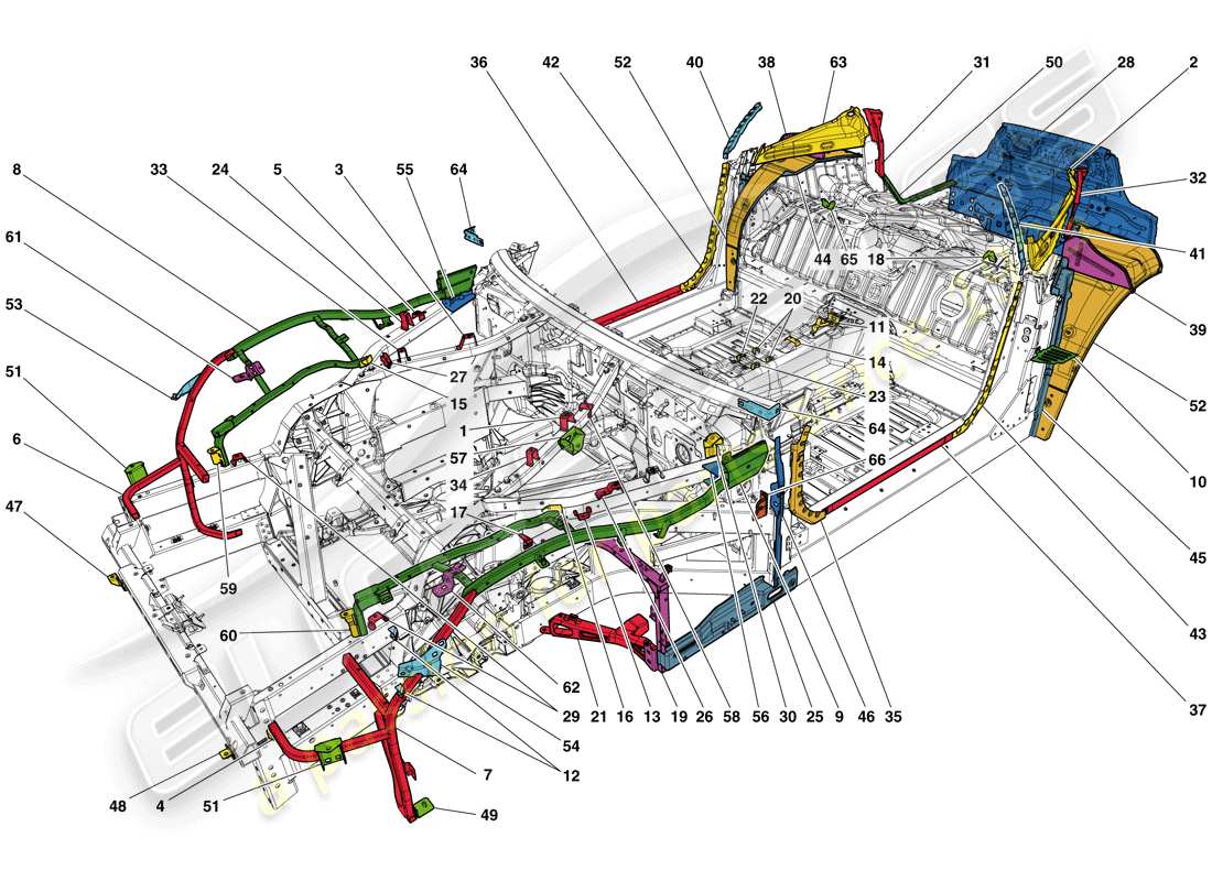 ferrari f12 berlinetta (europe) chassis completion part diagram