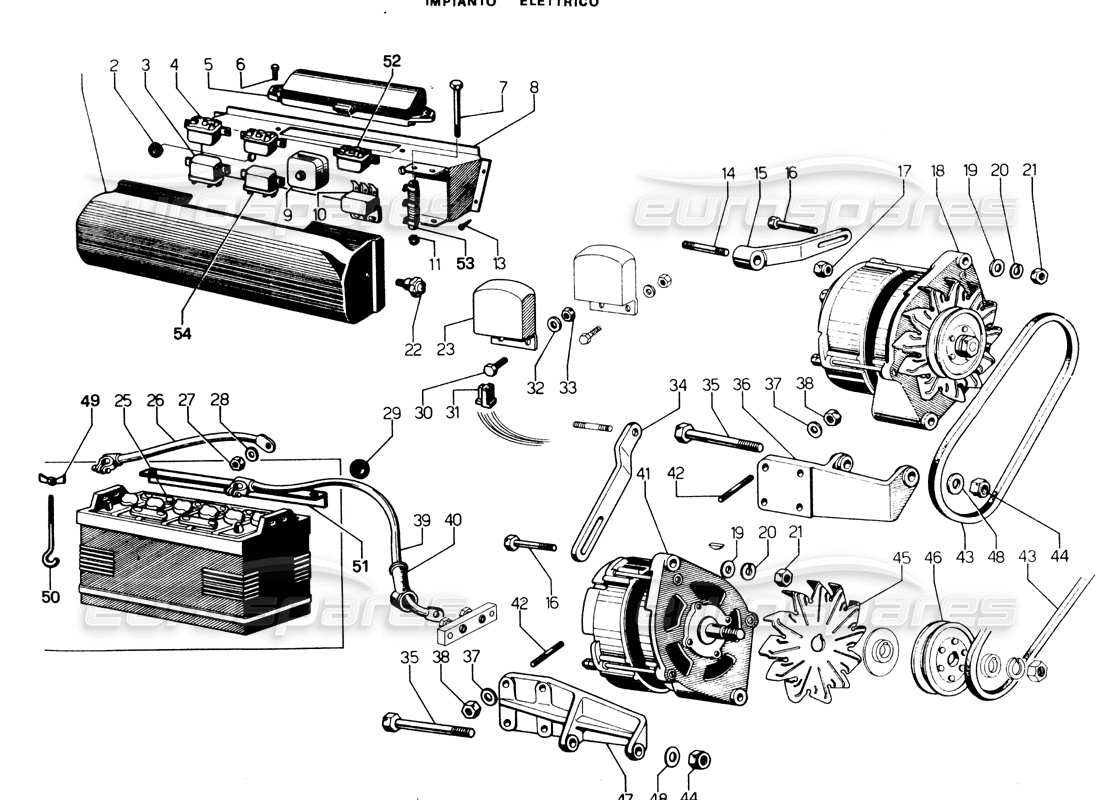 lamborghini espada alternators (automatic transmission, 0 to 1000) parts diagram