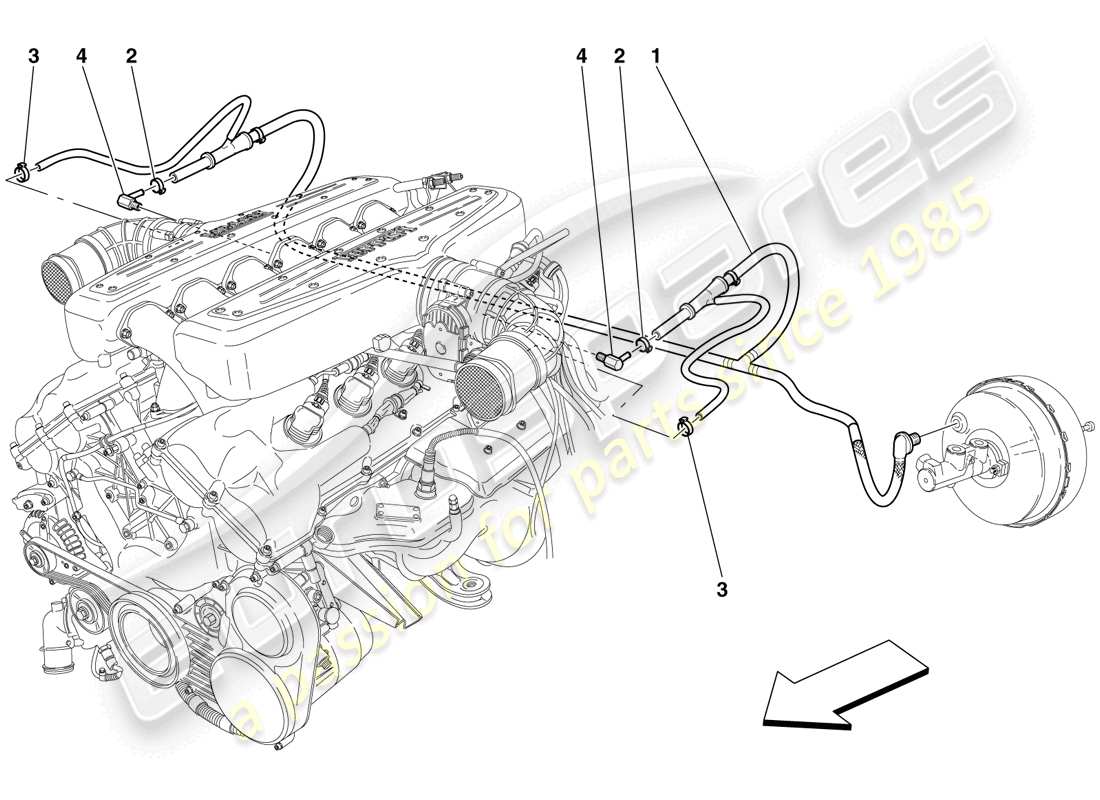 ferrari 599 gtb fiorano (usa) power steering system parts diagram