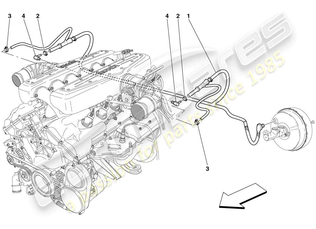 ferrari 599 gtb fiorano (usa) power steering system part diagram