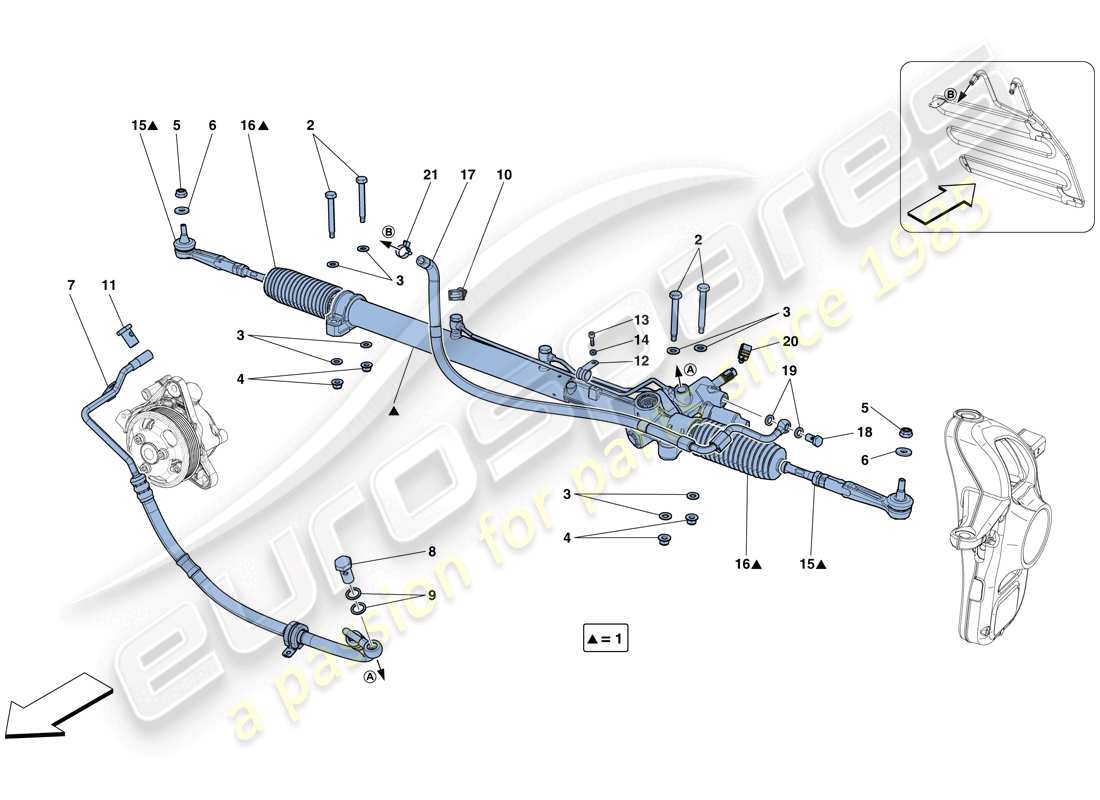 ferrari gtc4 lusso t (europe) hydraulic power steering box part diagram
