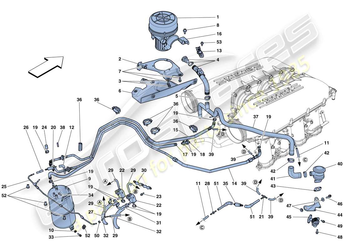 ferrari 458 speciale (usa) secondary air system part diagram