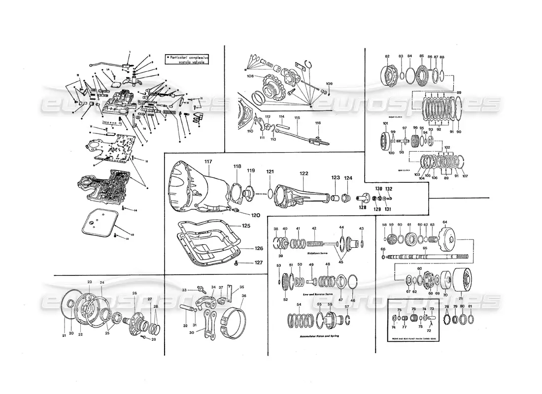 maserati qtp.v8 4.9 (s3) 1979 automatic transmission parts diagram