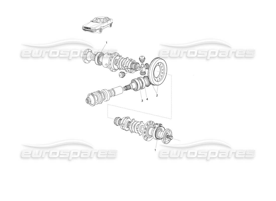 maserati qtp v8 evoluzione differential internal parts parts diagram