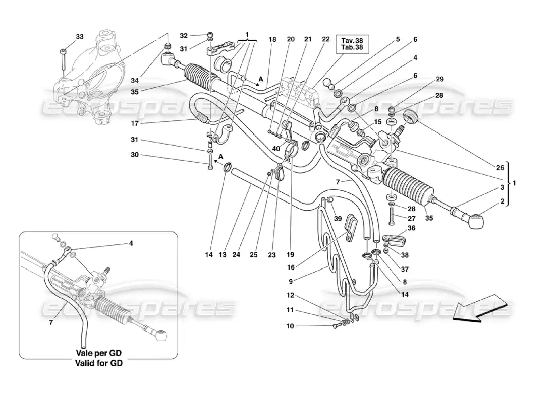 ferrari 360 challenge stradale hydraulic steering box and serpentine parts diagram