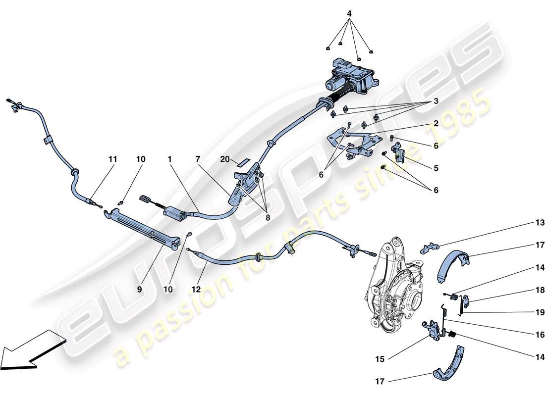 ferrari ff (europe) parking brake control parts diagram