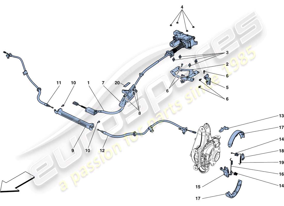 ferrari ff (europe) parking brake control part diagram