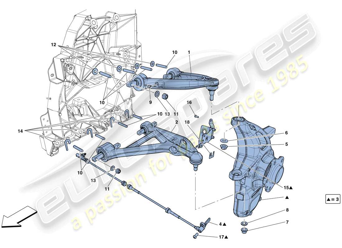 ferrari f12 tdf (usa) front suspension - arms part diagram