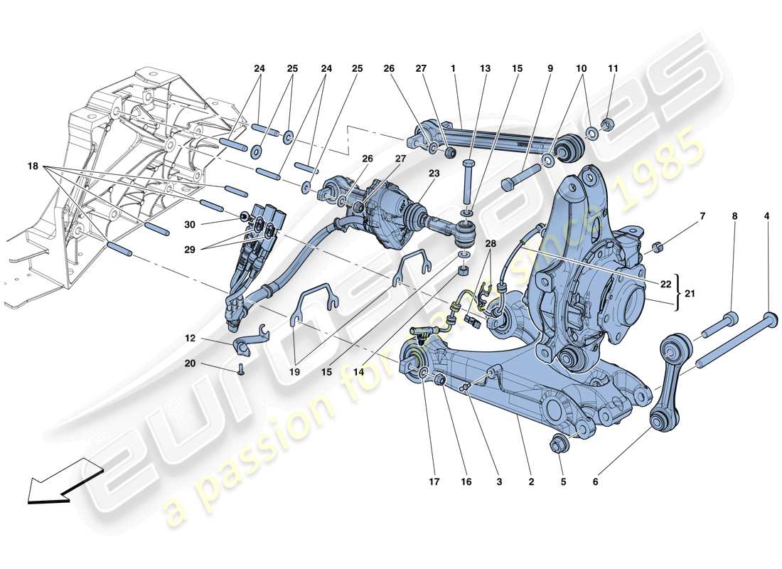 ferrari f12 tdf (europe) rear suspension - arms parts diagram