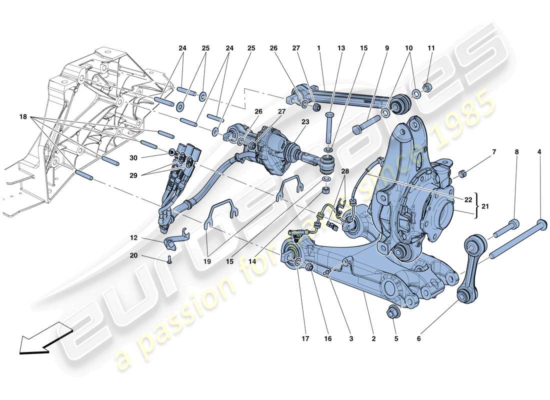 ferrari f12 tdf (europe) rear suspension - arms part diagram