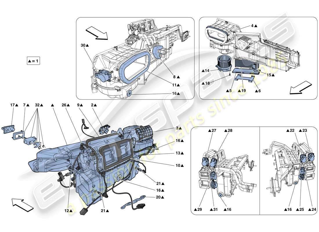 ferrari f12 berlinetta (usa) evaporator unit part diagram