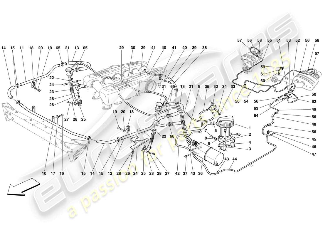 ferrari 599 gtb fiorano (europe) secondary air system parts diagram