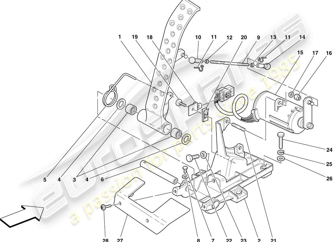 ferrari f430 coupe (usa) electronic accelerator pedal part diagram