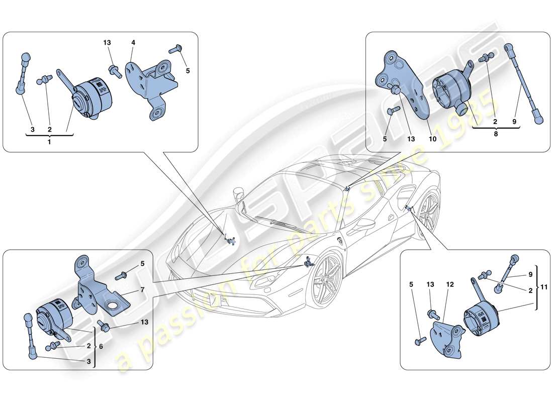 ferrari 488 spider (usa) electronic management (suspension) part diagram