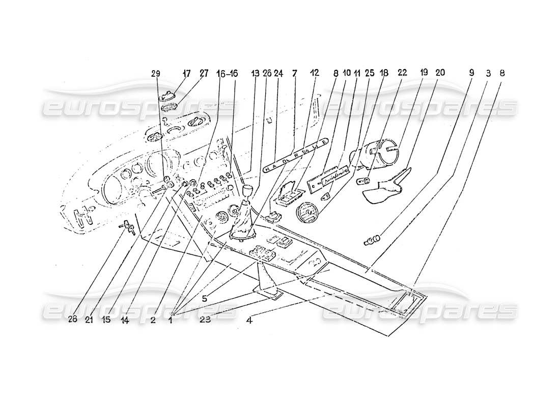 ferrari 365 gt 2+2 (coachwork) interior switches - air vents & trim part diagram