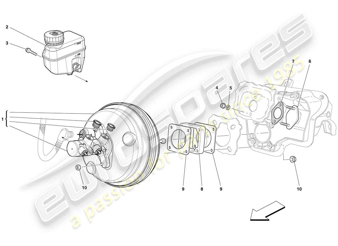 ferrari 599 sa aperta (europe) hydraulic brake and clutch control part diagram