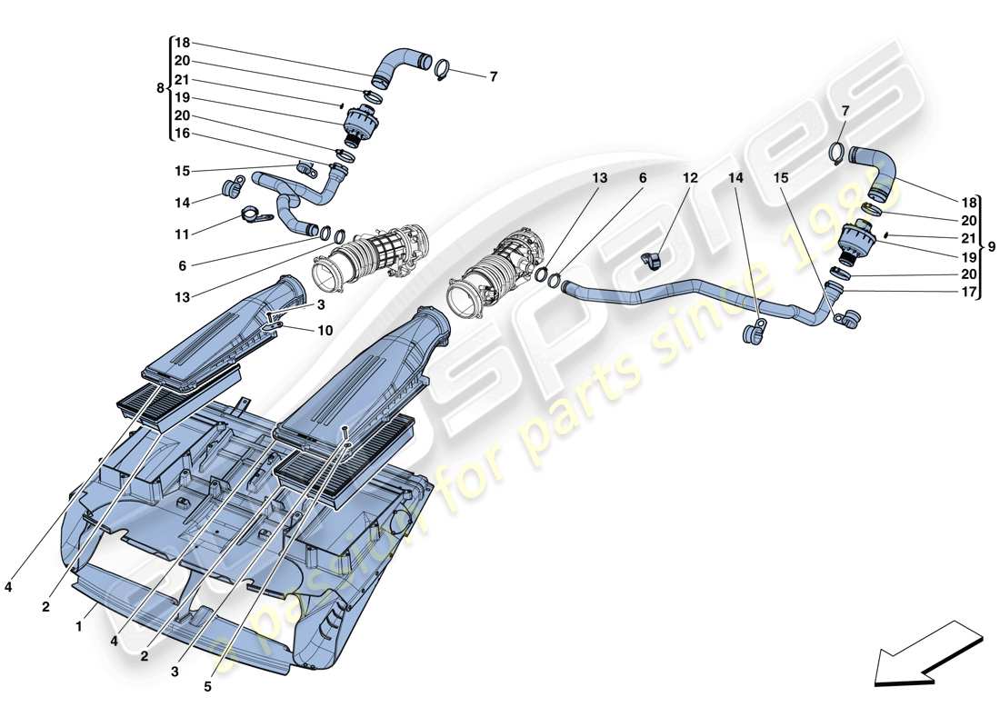 ferrari f12 tdf (usa) air intake part diagram