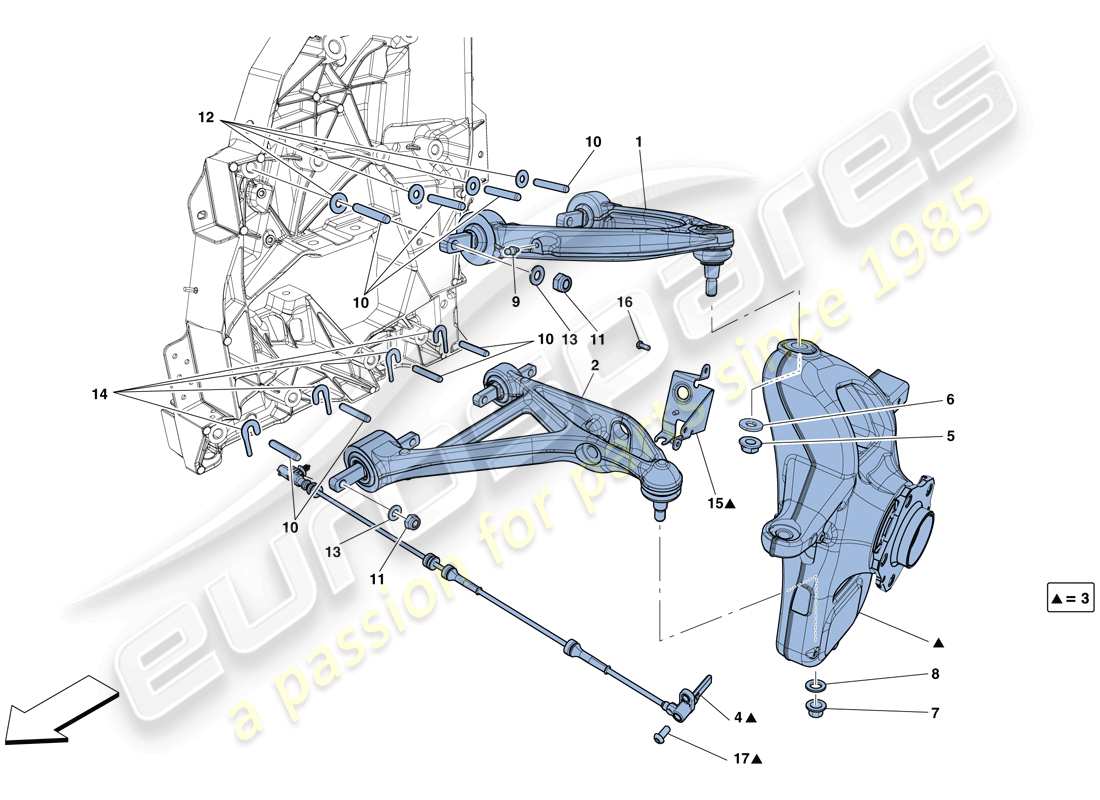 ferrari f12 berlinetta (usa) front suspension - arms part diagram