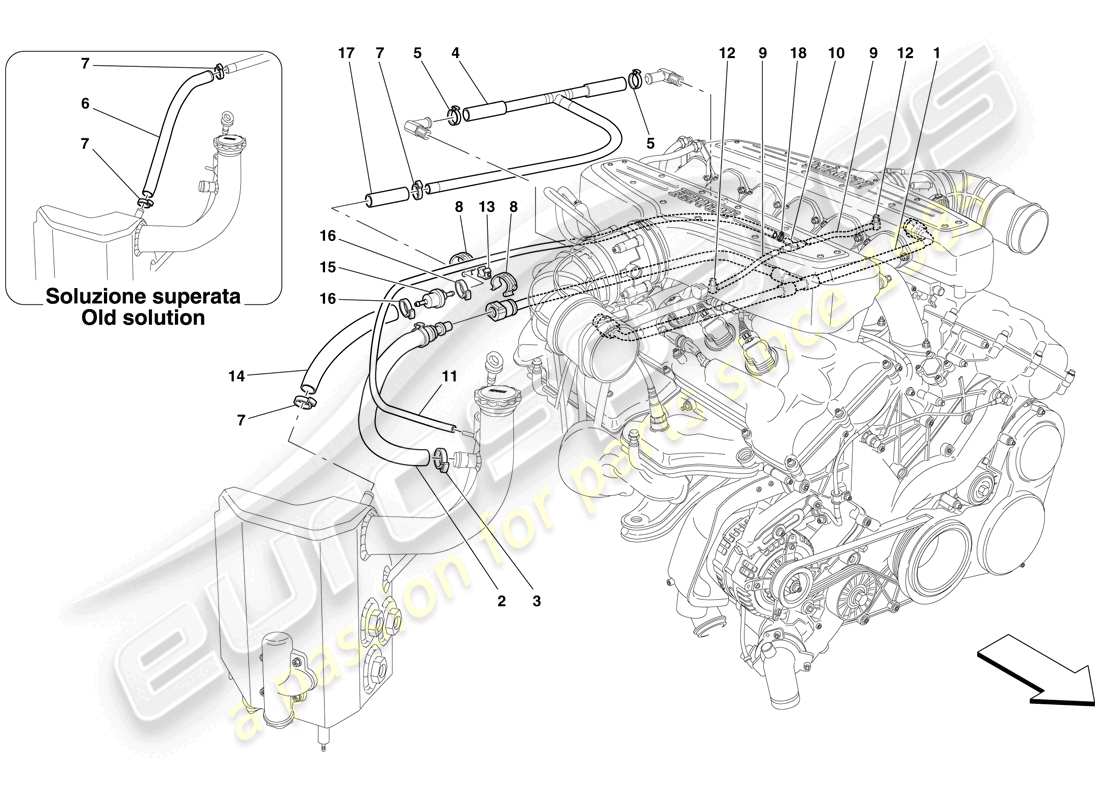 ferrari 599 gtb fiorano (europe) blow-by system part diagram