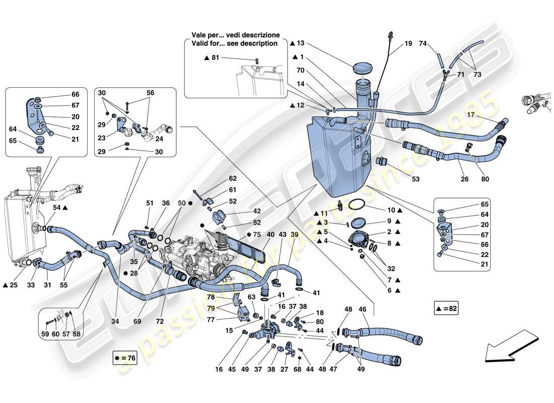 ferrari 812 superfast (rhd) lubrication system: tank parts diagram
