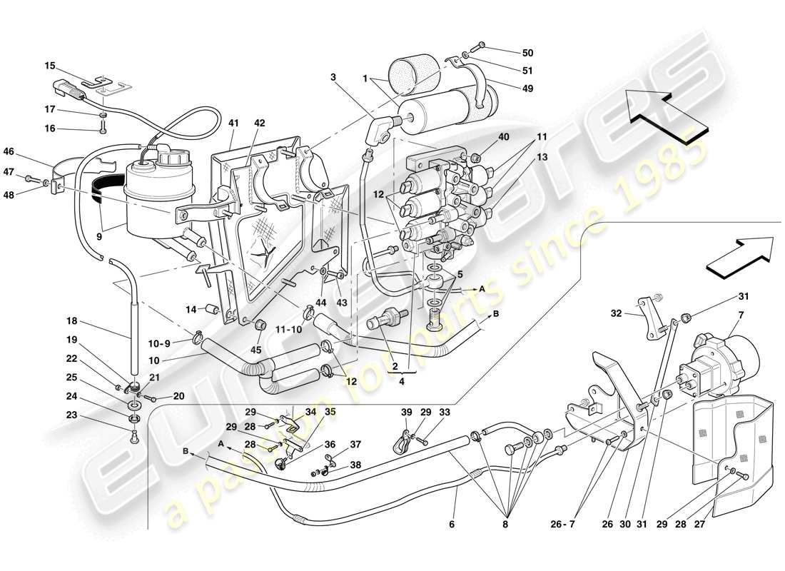 ferrari 599 gtb fiorano (europe) power unit and tank part diagram