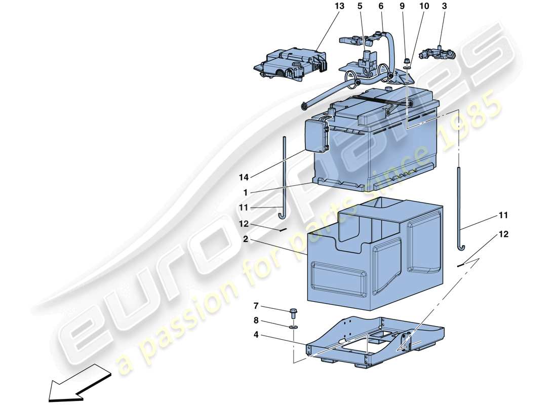 ferrari 812 superfast (usa) battery part diagram