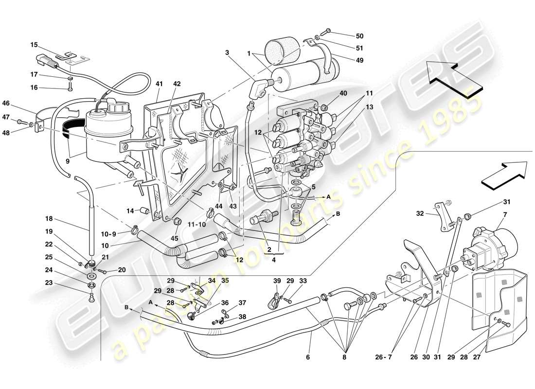 ferrari 599 gtb fiorano (rhd) power unit and tank part diagram