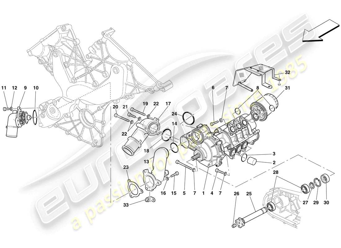 ferrari 599 sa aperta (europe) oil / water pump part diagram